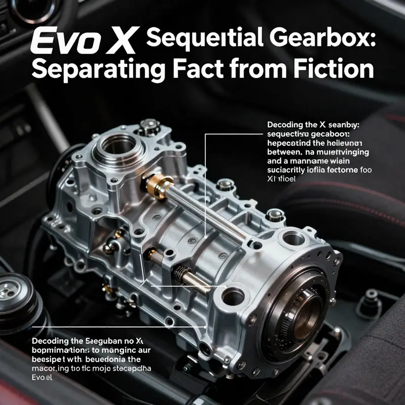 Visual comparison of sequential and manual gear systems, clarifying common misconceptions about the Evo X’s transmission.