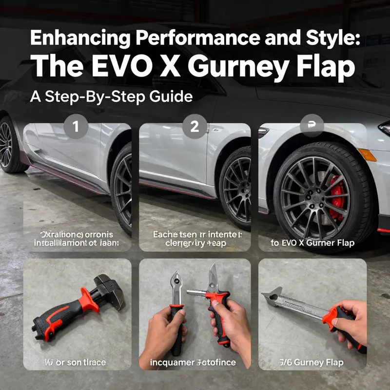 Illustration demonstrating the aerodynamic positioning of the EVO X Gurney Flap.