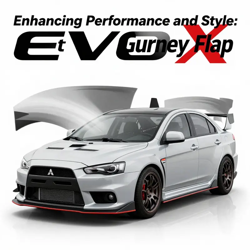Illustration demonstrating the aerodynamic positioning of the EVO X Gurney Flap.
