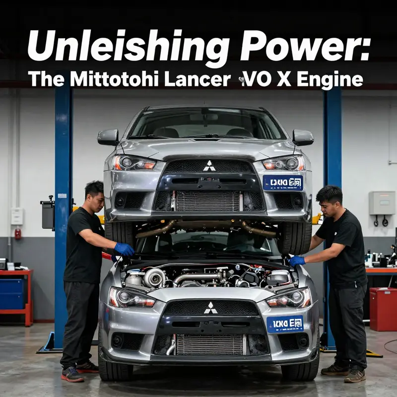 The lightweight yet powerful 4B11T engine that powers the Mitsubishi Lancer EVO X.