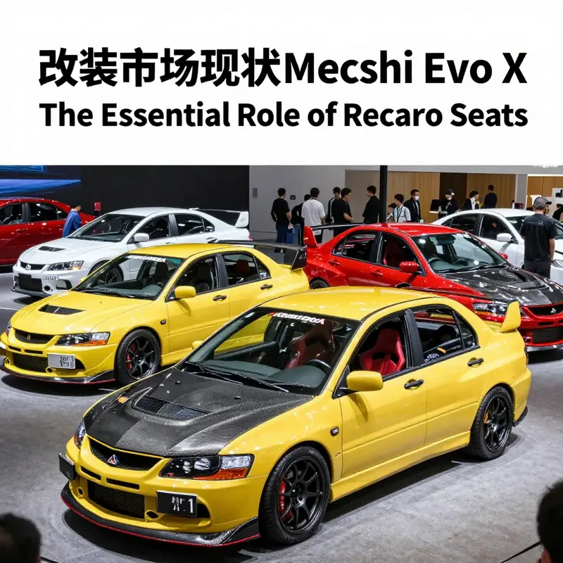 The Mitsubishi EVO X showcases the premium Recaro seats, designed for performance and style.