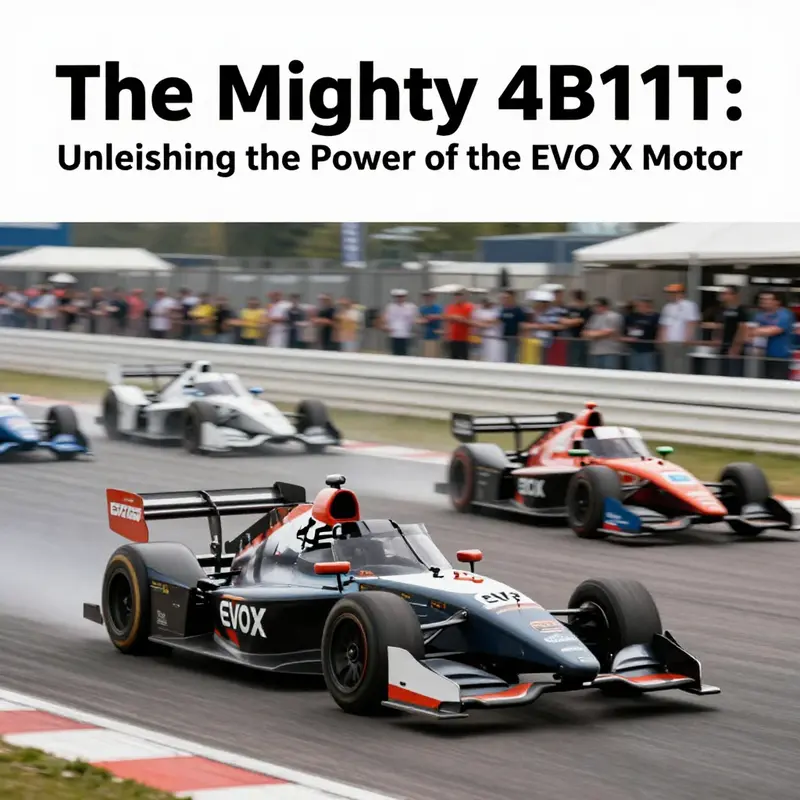 The Mitsubishi EVO X on the track, highlighting its specs and performance.