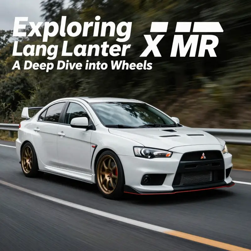 A Mitsubishi Lancer Evolution X MR on a winding road, showcasing the performance and design features of its BBS wheels.