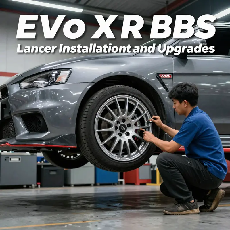 The Mitsubishi Lancer Evolution X MR prominently displays its iconic BBS wheels, a blend of style and performance.