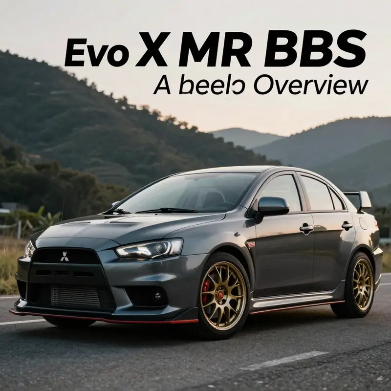 The Mitsubishi Lancer Evolution X MR prominently displays its iconic BBS wheels, a blend of style and performance.