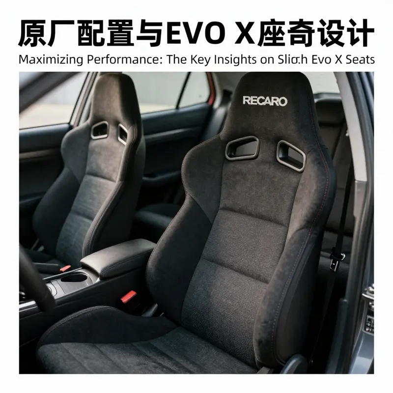 The original RECARO seats exemplify the Evo X’s performance-oriented design.