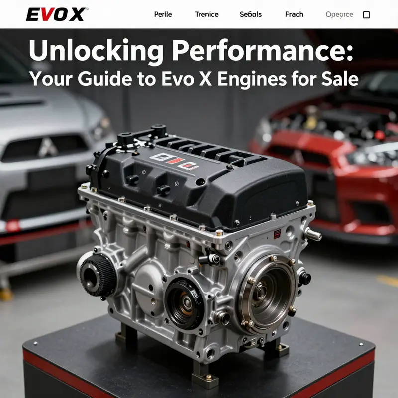 A Mitsubishi Evo X engine listed for sale online, emphasizing direct purchasing channels available to customers.