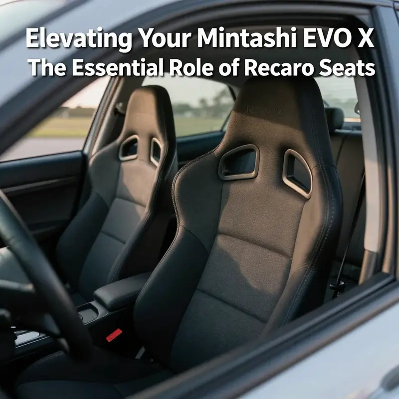 The Mitsubishi EVO X showcases the premium Recaro seats, designed for performance and style.