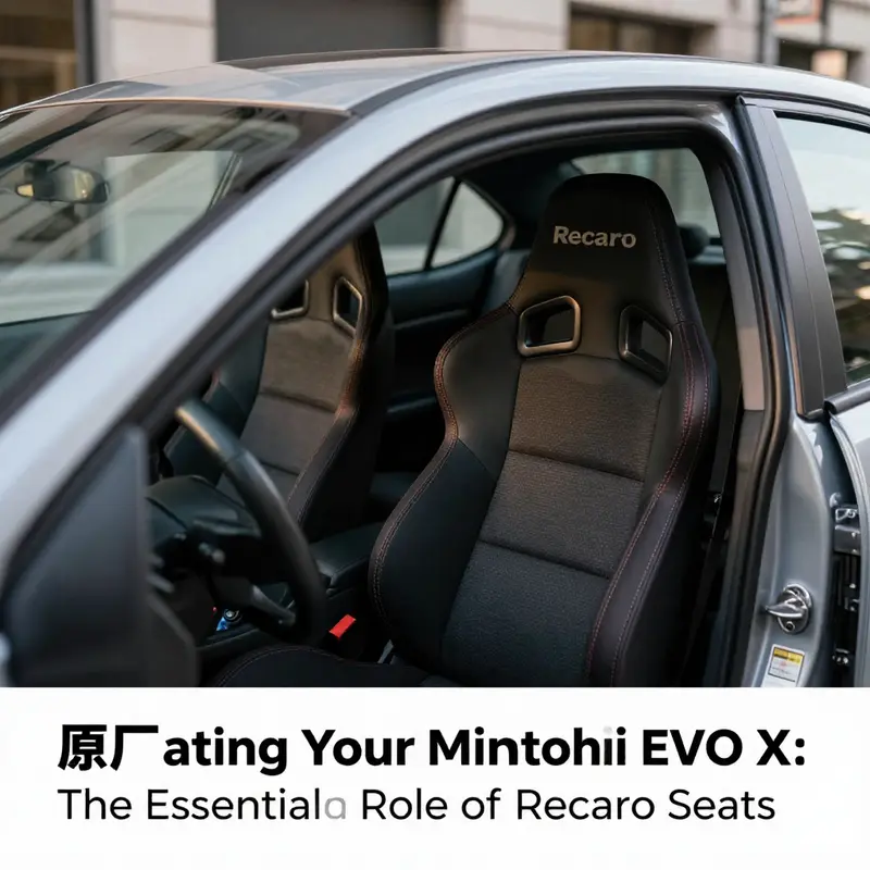 The Mitsubishi EVO X showcases the premium Recaro seats, designed for performance and style.