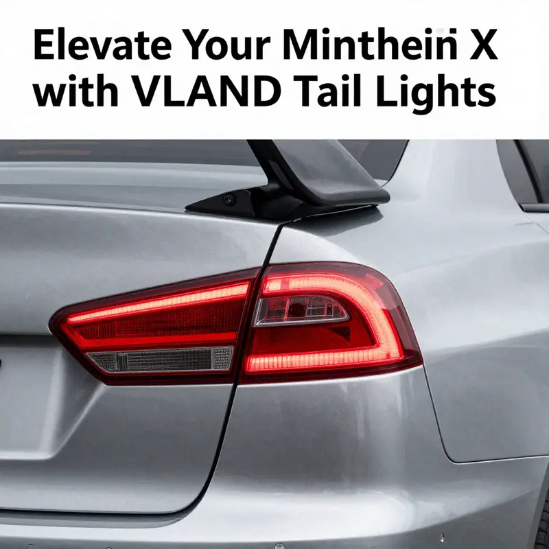 VLAND tail lights fitting perfectly on a Mitsubishi Lancer Evolution X, highlighting compatibility.