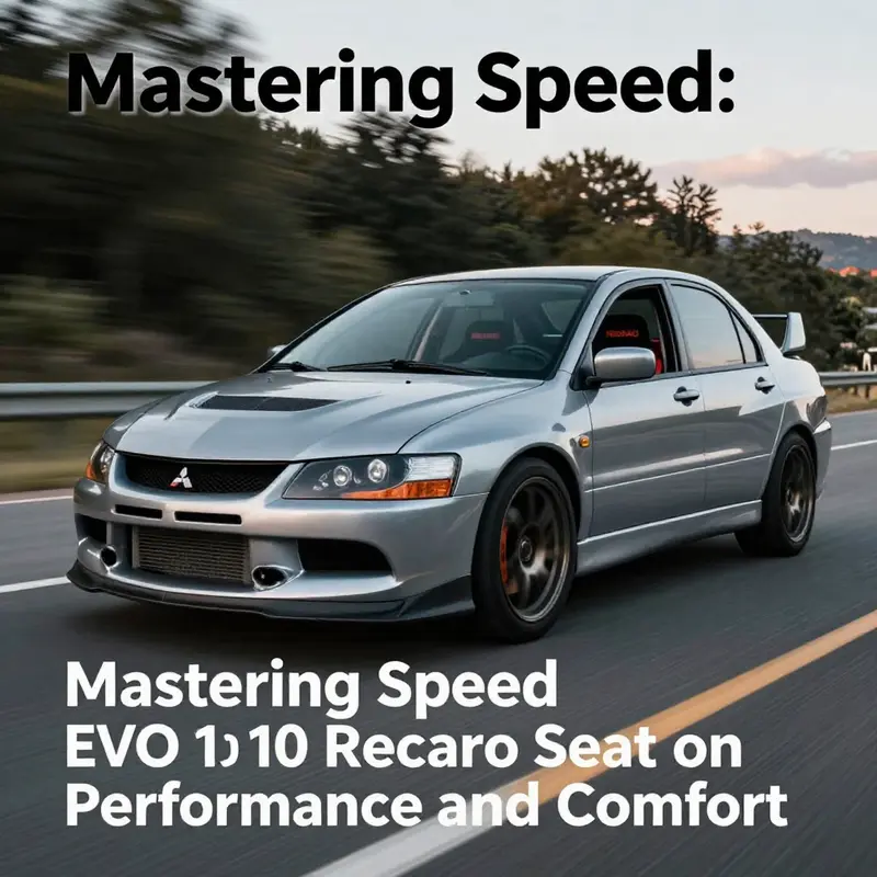 Mitsubishi EVO 10 speeding on a road highlighting performance aspects, symbolizing quality and engineering excellence.