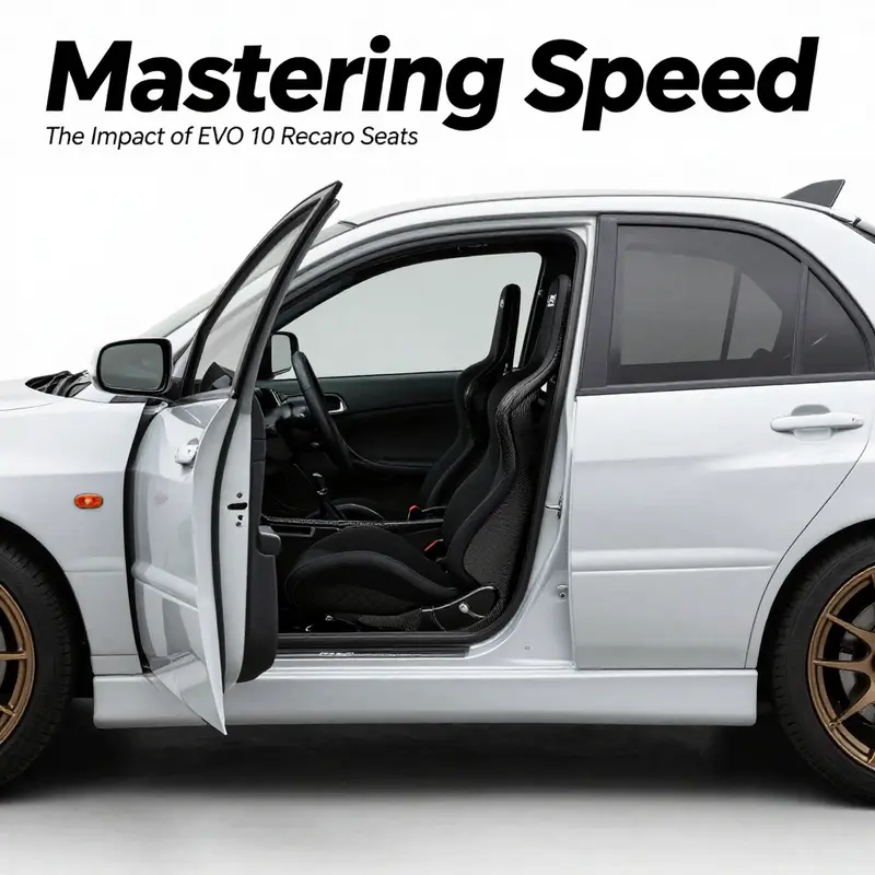 The Mitsubishi EVO 10’s interior highlights the comfort and support offered by RECARO seats.