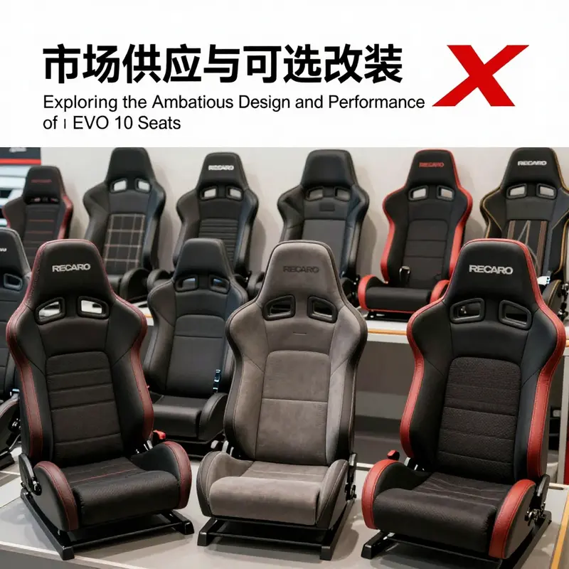 The RECARO bucket seats crafted for the EVO X showcase an ergonomic design and premium materials.