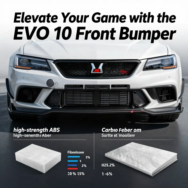 A comparative analysis of the materials used in EVO 10 front bumpers highlighting their unique benefits.