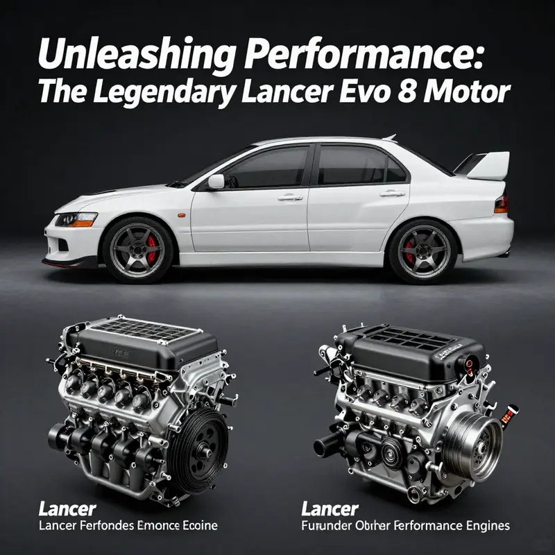 The Mitsubishi Lancer Evo 8, highlighting the performance-driven design and specification of the 4G63T engine.