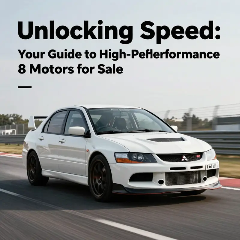 A Mitsubishi Lancer Evolution VIII racing on a track, demonstrating the high-performance specifications of Evo 8 motors.