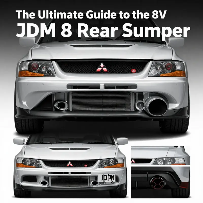The evolution of the Evo 8 JDM rear bumper, showcasing design enhancements from the original to later models.