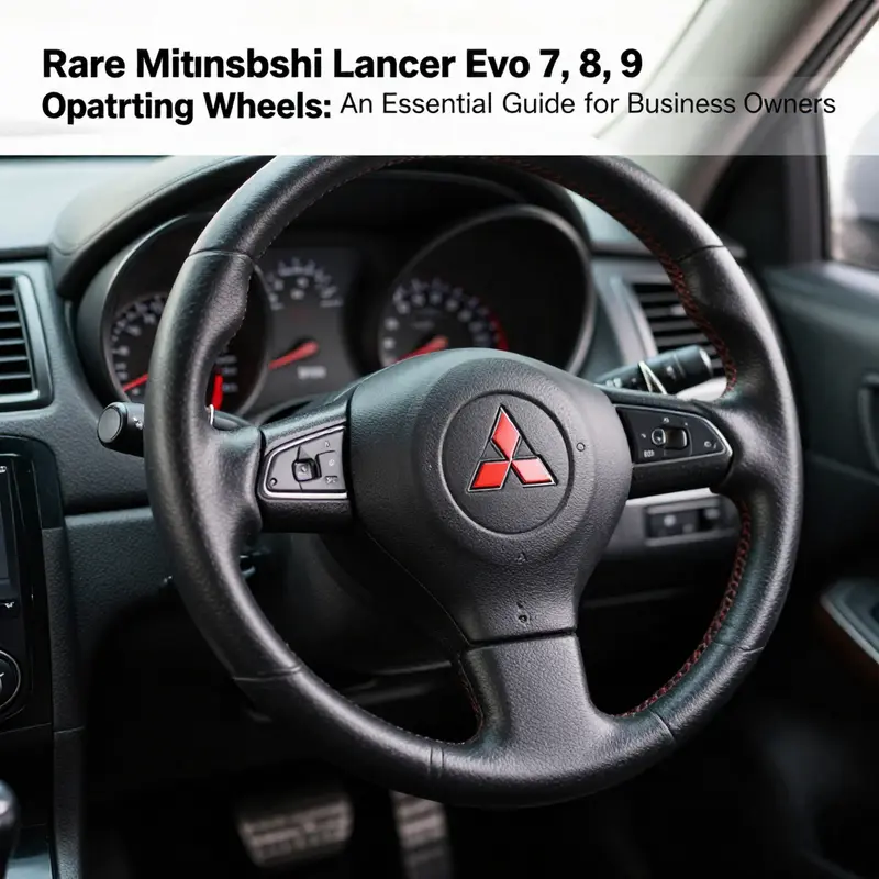 An original Mitsubishi Lancer Evo 7 steering wheel illustrating its exemplary craftsmanship.