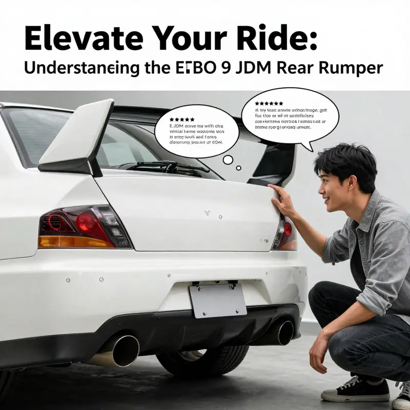 A detailed look at the construction materials of the Evo 9 JDM rear bumper.