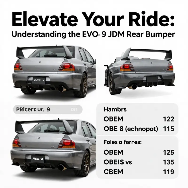 A detailed look at the construction materials of the Evo 9 JDM rear bumper.