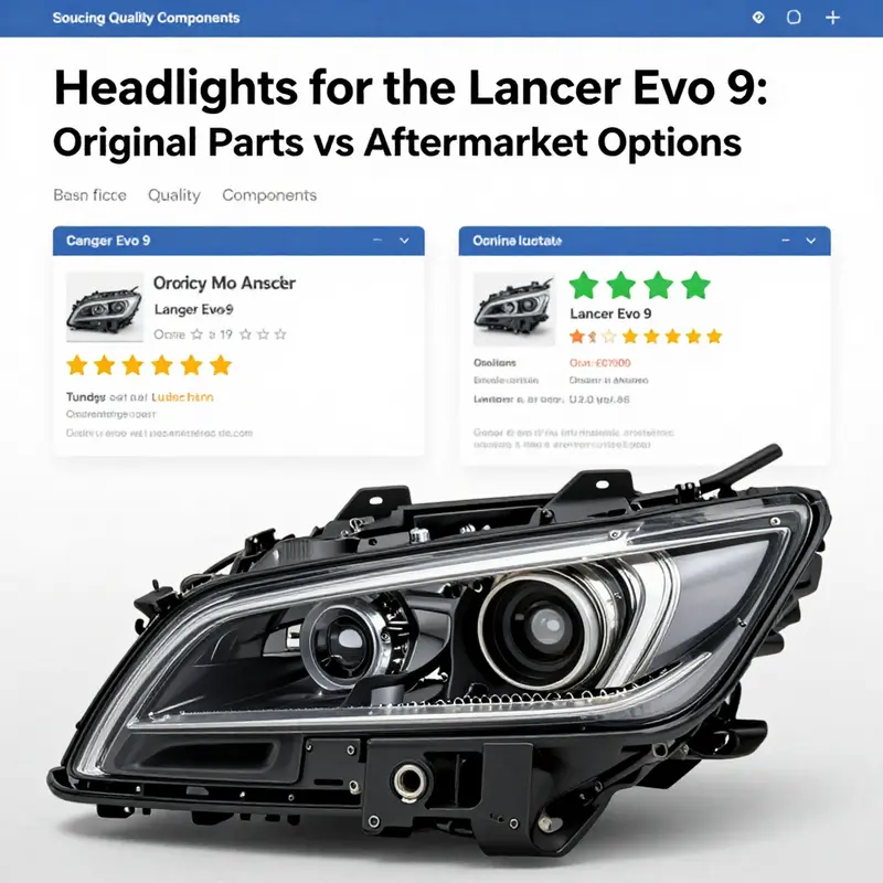A comparison of OEM and aftermarket headlights for Lancer Evo 9.