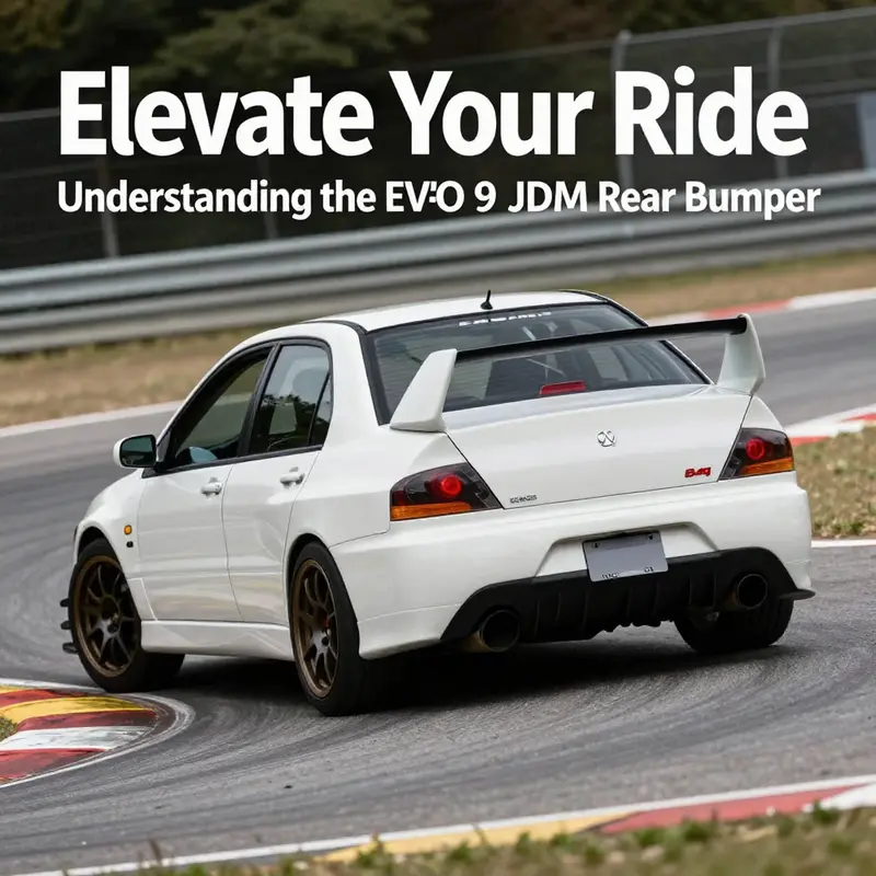 A detailed look at the construction materials of the Evo 9 JDM rear bumper.