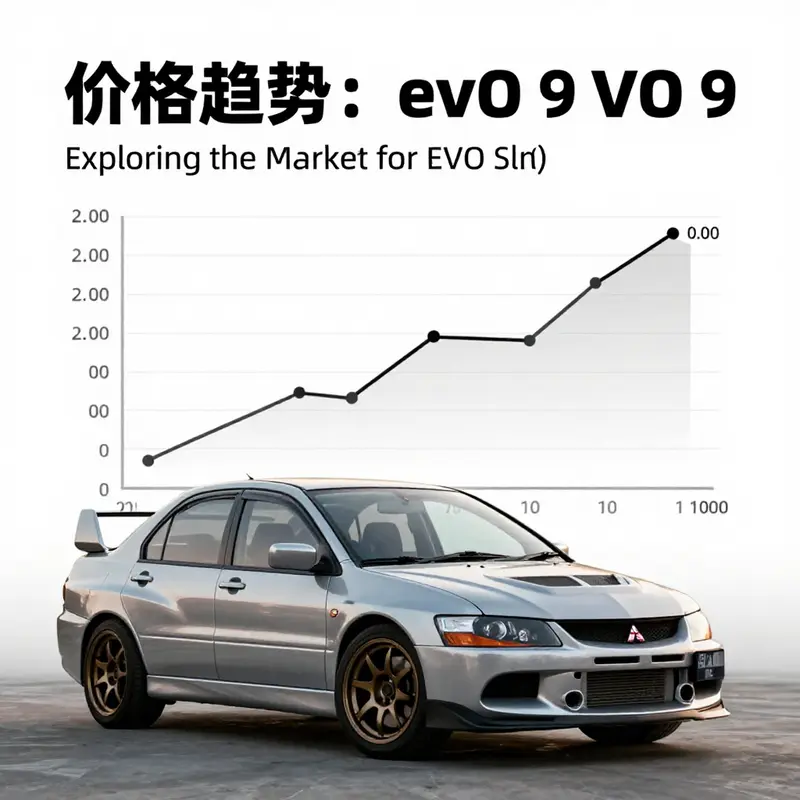 An active car market showcasing the popular Mitsubishi EVO 9.