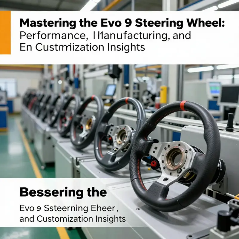Detailed craftsmanship of the Evo 9 steering wheel emphasizing ergonomic design and performance enhancements.