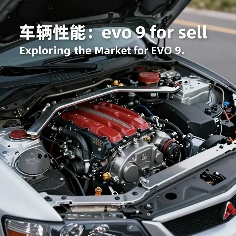 An active car market showcasing the popular Mitsubishi EVO 9.
