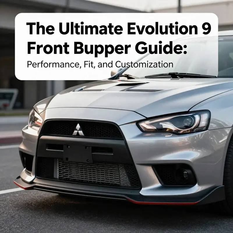 A Mitsubishi Lancer Evolution 9 with an aesthetically appealing front bumper, emphasizing performance.