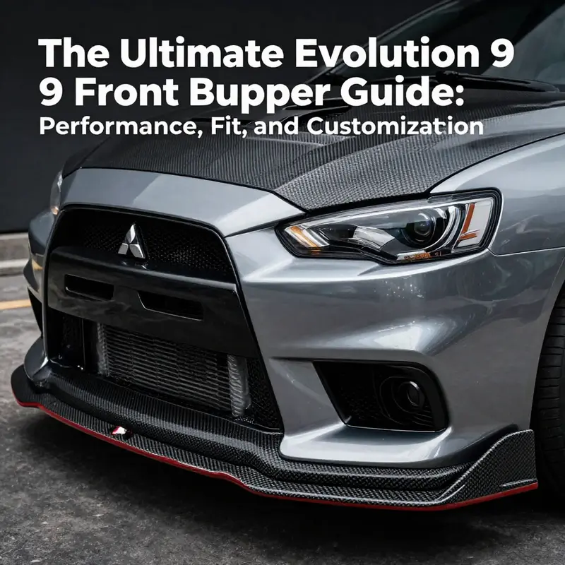 High-performance front bumper showcasing advanced carbon fiber construction.