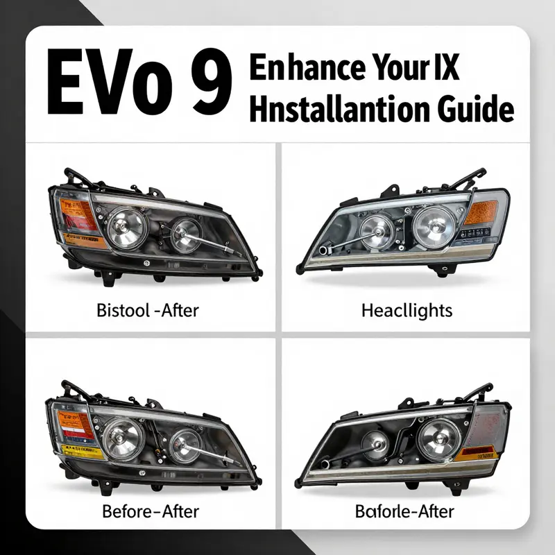 A variety of aftermarket headlights showcasing the diverse options available for the EVO9.