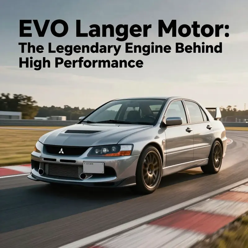 Dynamic shot of a Mitsubishi Lancer Evolution racing on a track, showcasing performance.