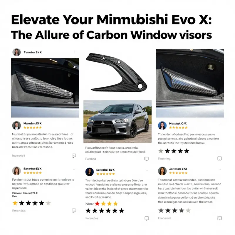 Carbon fiber window visors on Mitsubishi Lancer EX Evo X highlight both functionality and aesthetics.