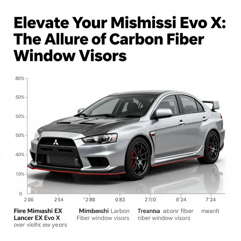 Carbon fiber window visors on Mitsubishi Lancer EX Evo X highlight both functionality and aesthetics.