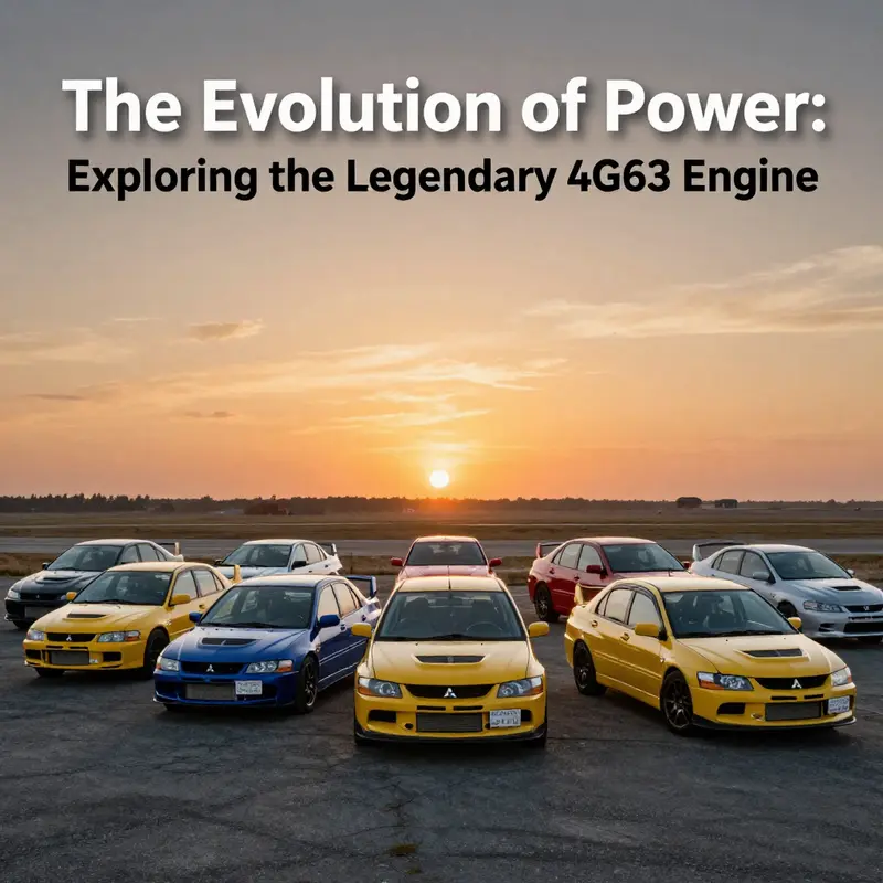 The iconic 4G63 engine, demonstrating its turbocharged prowess in the heart of the Mitsubishi Lancer Evolution.