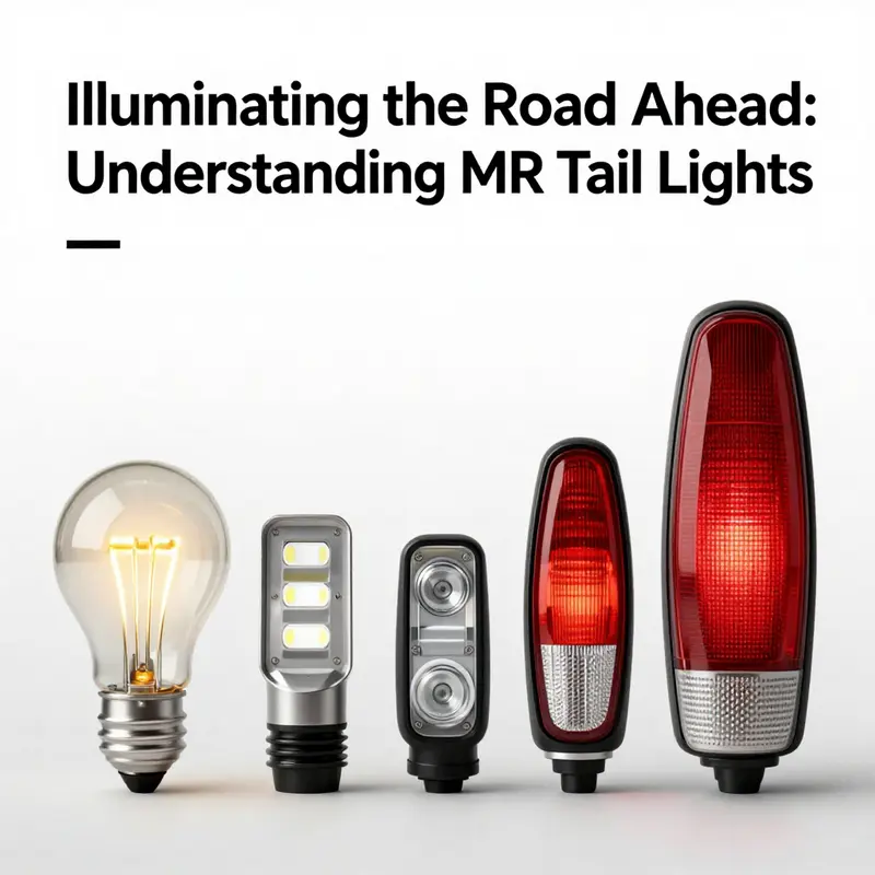 A timeline visualizing the technological evolution of tail lights showcasing MR tail lights.