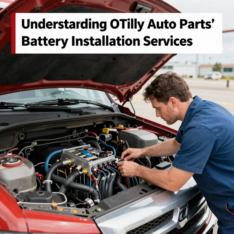 A customer receives assistance with battery installation at O’Reilly Auto Parts.