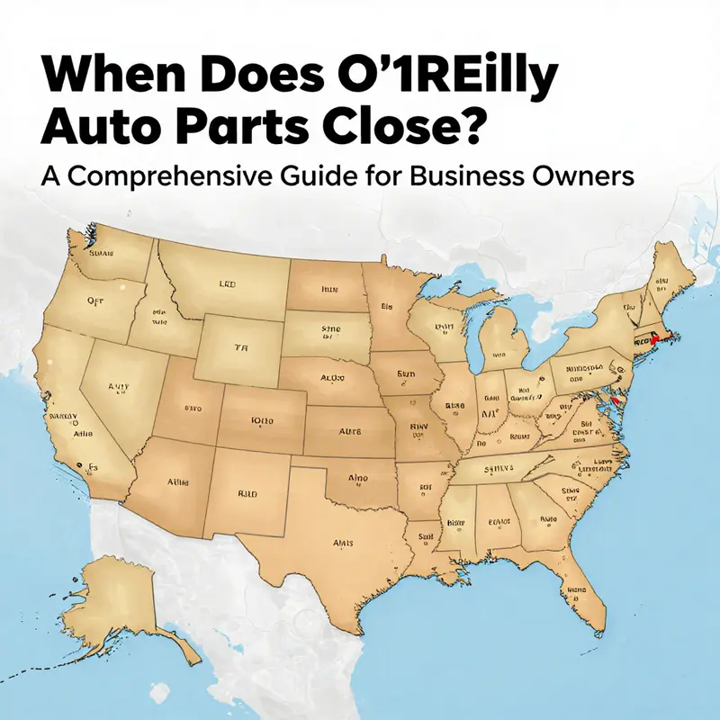An O’Reilly Auto Parts location showcasing the variances in closing times.