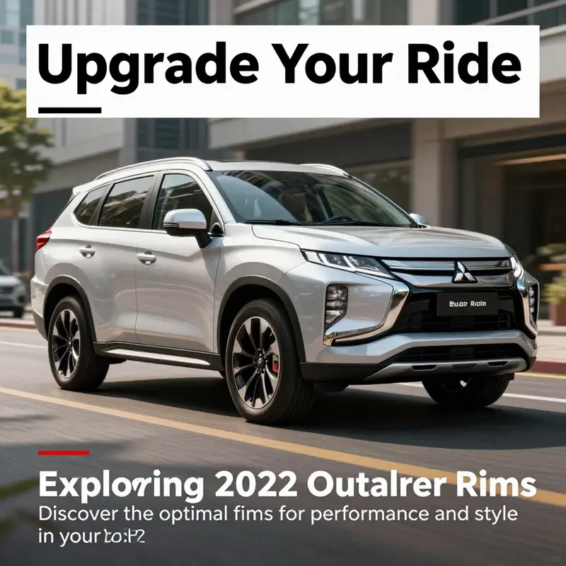 A stylish 2022 Mitsubishi Outlander in an urban setting, highlighting its design and rim selection.