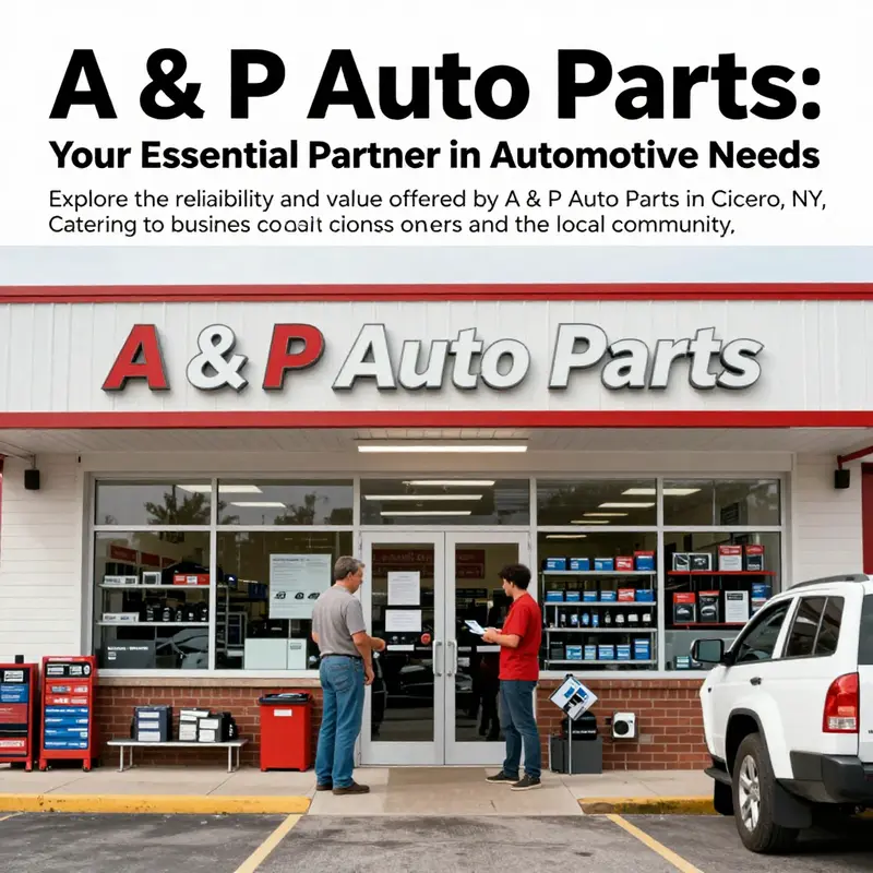 A front view of A & P Auto Parts showing its commitment to the community and customer service.