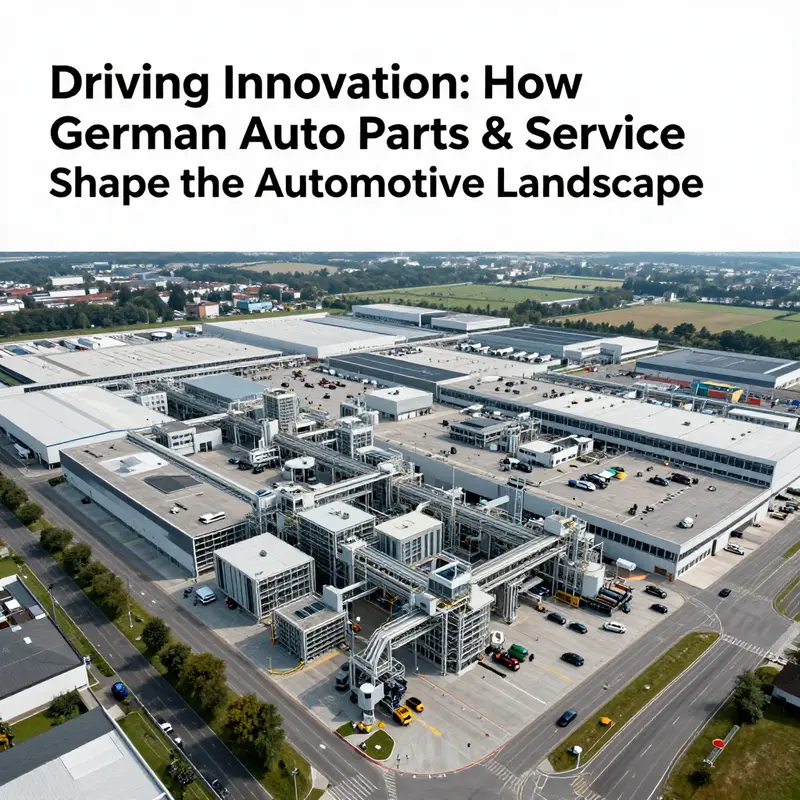 Aerial view of a state-of-the-art automotive manufacturing plant in Germany.