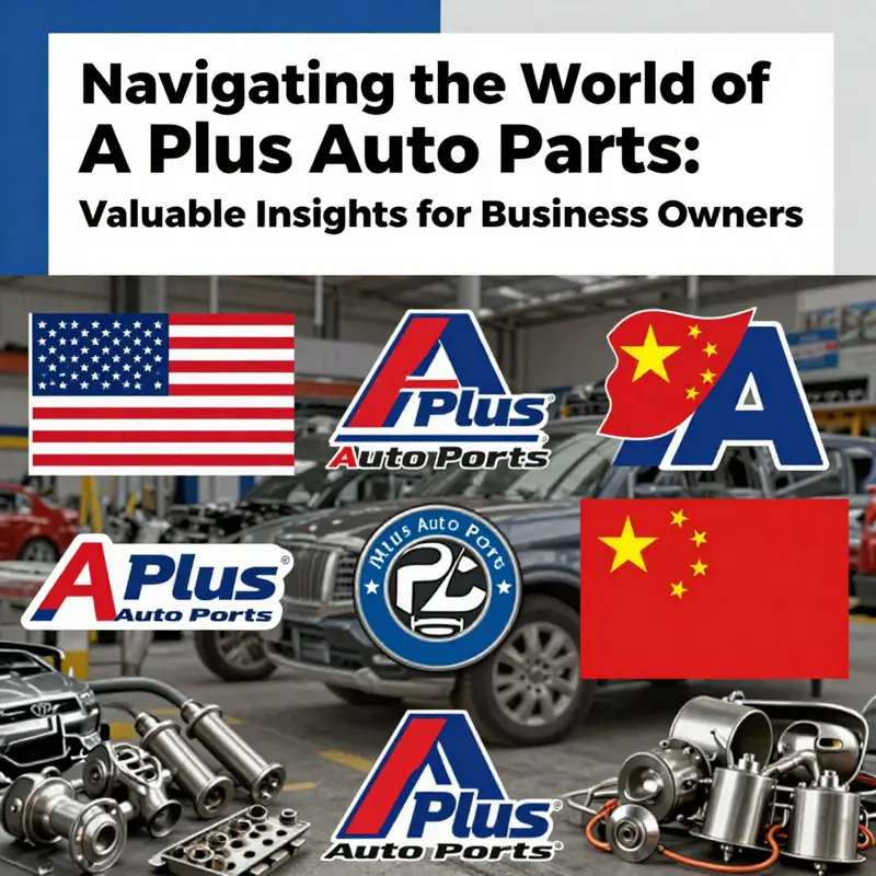 A collage showing automotive parts and the A Plus Auto Parts logos, conveying the essence of global cooperation and industry progress.