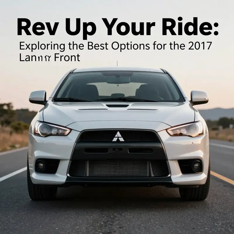 The Mitsubishi Lancer 2017 showcasing a prominent front bumper design against a scenic backdrop.