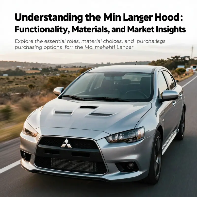 Artistic view of a Mitsubishi Lancer in motion, emphasizing its sleek hood design against a beautiful backdrop.