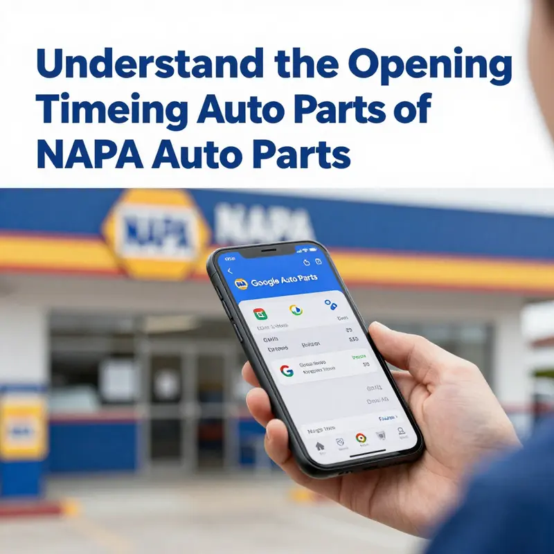 Variability in opening hours across various NAPA Auto Parts locations.