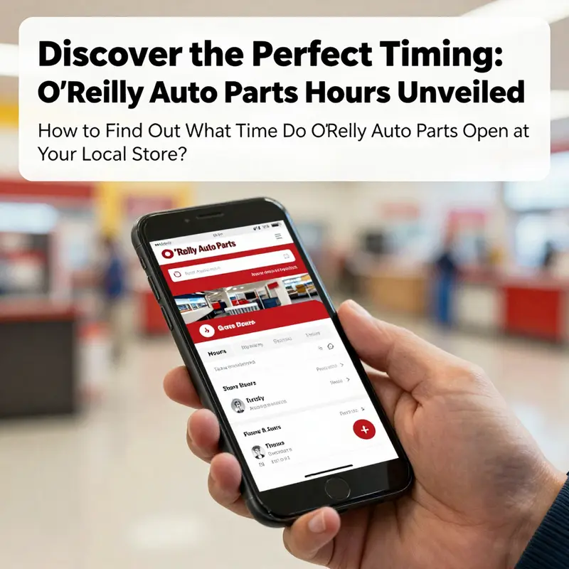 An interior view of O’Reilly Auto Parts with hours clearly displayed, emphasizing the business’s operational times.