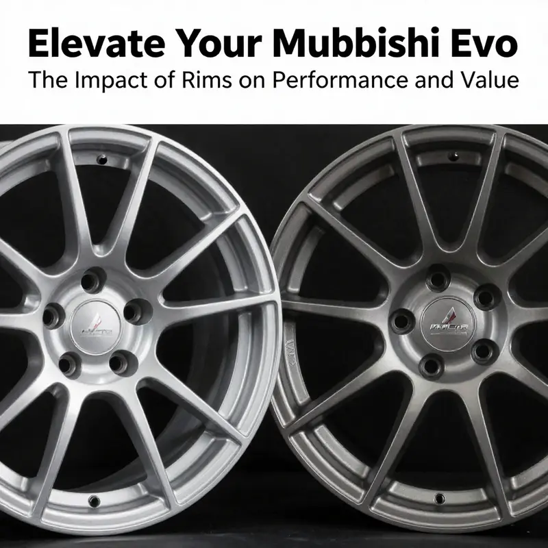 Comparison of forged and cast aluminum Mitsubishi Evo rims, illustrating their distinct properties.