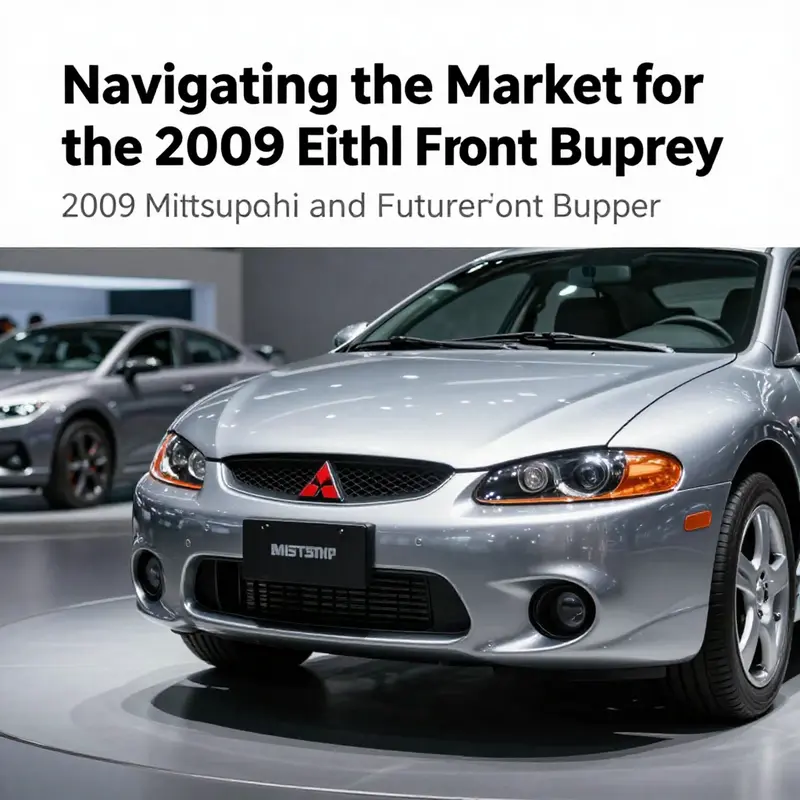 Detailed view of the 2009 Mitsubishi Eclipse front bumper highlighting its specifications and design.