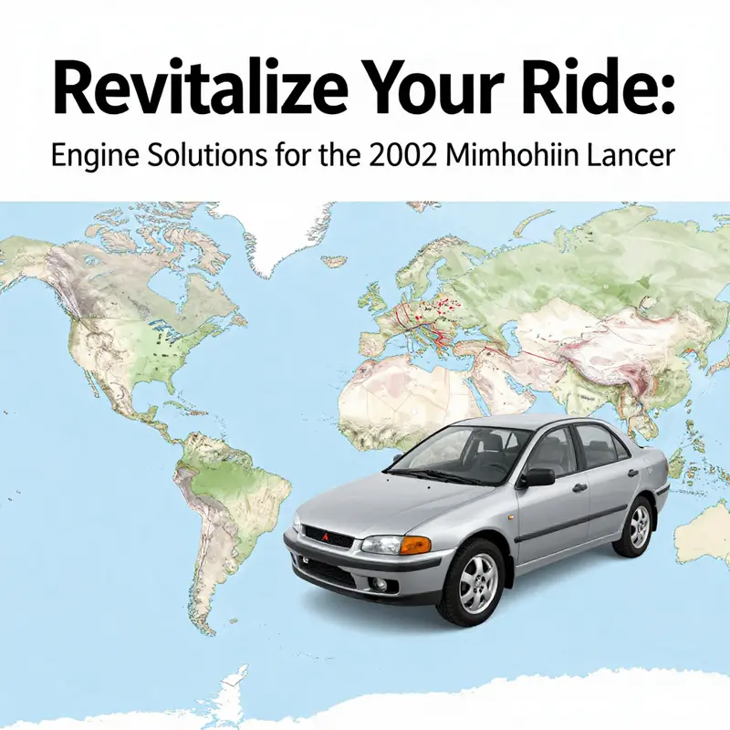 An online marketplace showcasing the variety of engines available for the 2002 Mitsubishi Lancer.